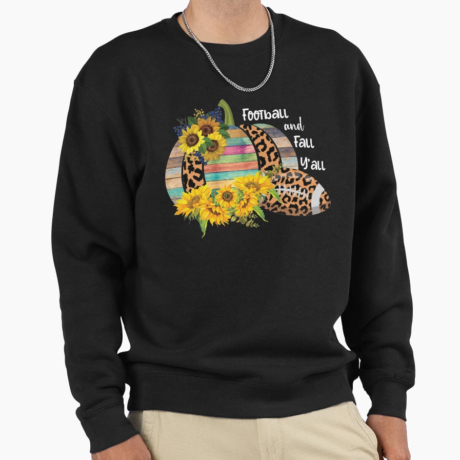 Happy Football And Fall Yall Sweatshirt - Aesthetic Graphic for Adults - T-Shirt, Sweatshirt, Hoodie