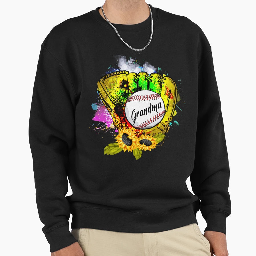 Grandma Sunflower Baseball Baseball Sweatshirt - Graphic Print for Adults - T-Shirt, Sweatshirt, Hoodie