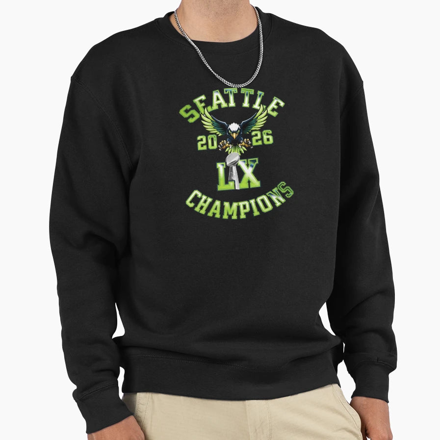 Seattle Football Super Bowl Lx Sweatshirt - Casual Everyday Wear Unisex - T-Shirt, Sweatshirt, Hoodie
