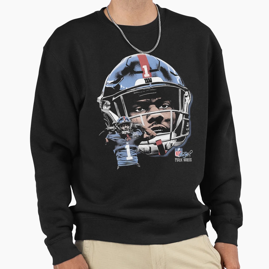 Malik Nabers New York G Helmet Sweatshirt - Trendy Graphic Men Women - T-Shirt, Sweatshirt, Hoodie