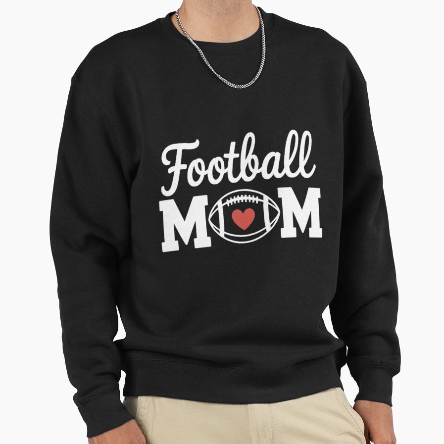 Mom Leopard Football Love Football Sweatshirt - Streetwear Style Unisex - T-Shirt, Sweatshirt, Hoodie
