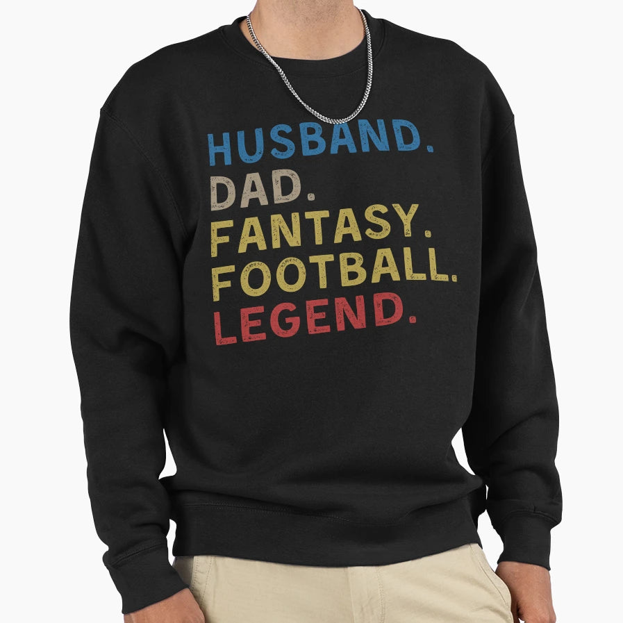 Husband Dad Fantasy Football Sweatshirt - Aesthetic Graphic for Adults - T-Shirt, Sweatshirt, Hoodie