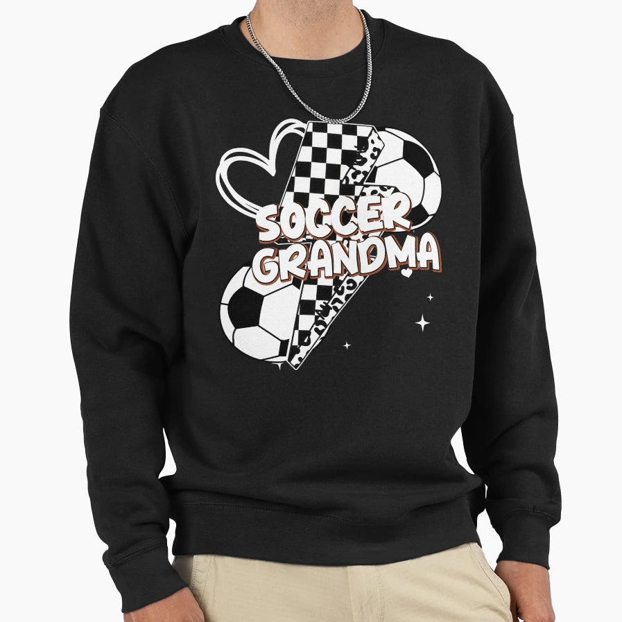 Leopard Soccer Grandma Checkered Sweatshirt - Minimalist Print Men Women - T-Shirt, Sweatshirt, Hoodie