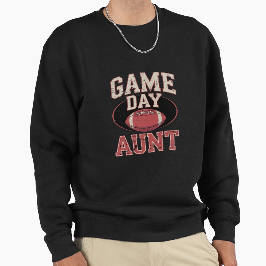 Game Day Aunt Red Football Auntie Sweatshirt - Unique Graphic for Adults - T-Shirt, Sweatshirt, Hoodie