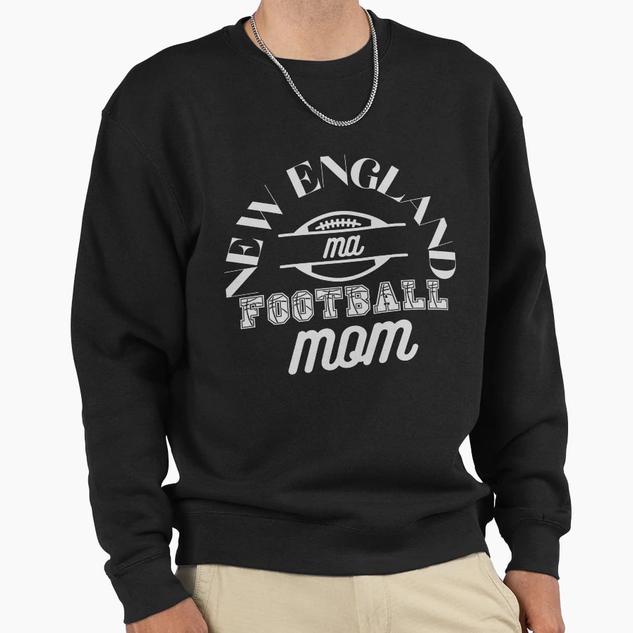 New England Ma Football Mom Sweatshirt - Graphic Print for Adults - T-Shirt, Sweatshirt, Hoodie