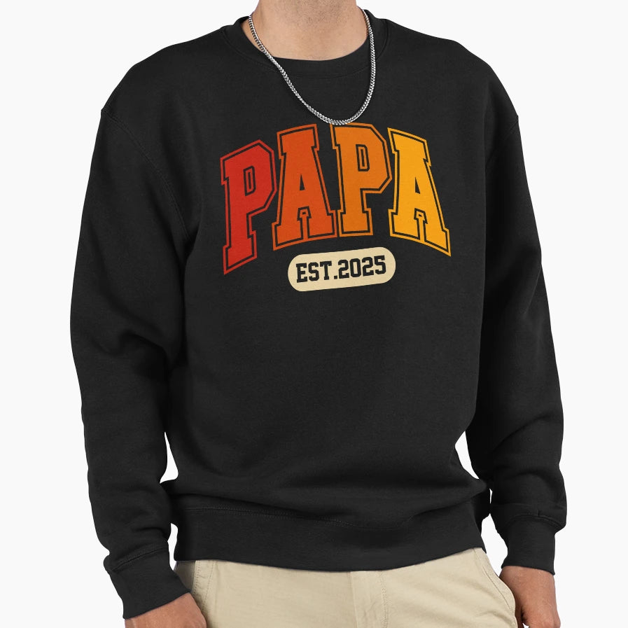Funny Grandpa Est 2025 New Papa Sweatshirt - Unique Graphic for Adults - T-Shirt, Sweatshirt, Hoodie