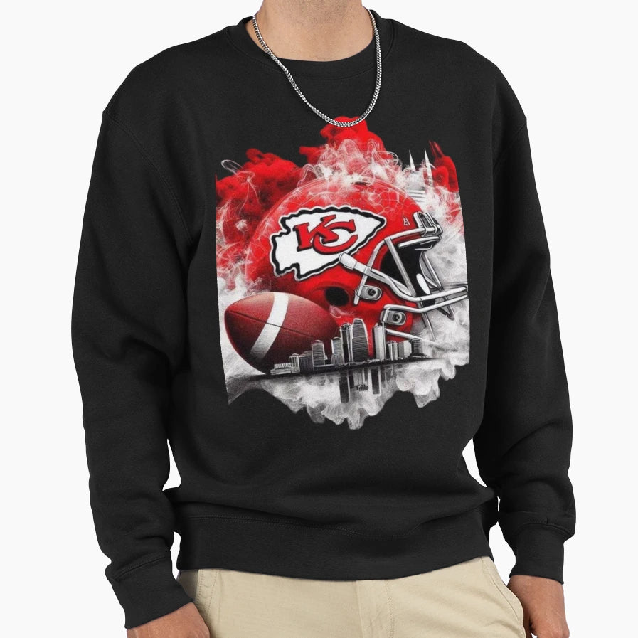 Kc City Chiefs Football Sweatshirt - Custom Art Print Men Women - T-Shirt, Sweatshirt, Hoodie
