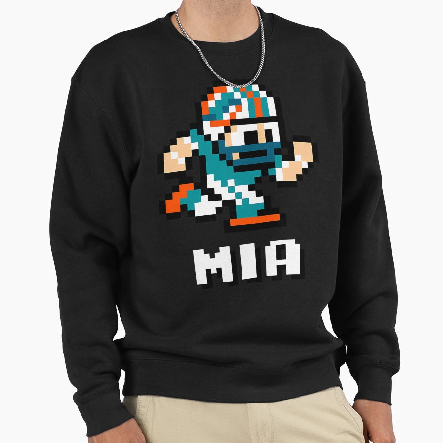 Miami Dolphins Tecmo Super Bowl Sweatshirt - Graphic Print Men Women - T-Shirt, Sweatshirt, Hoodie