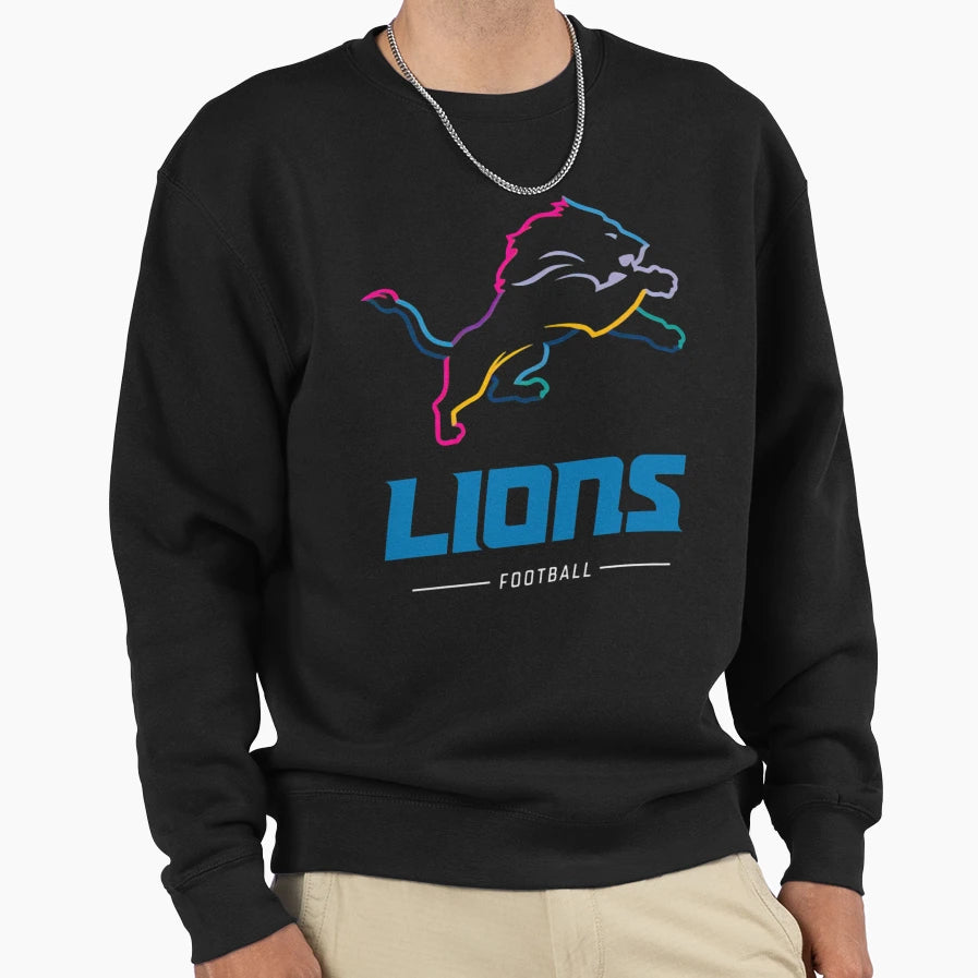 Detroit Lions Team Lockup Kt 172 Sweatshirt - Fun Novelty Design Unisex - T-Shirt, Sweatshirt, Hoodie
