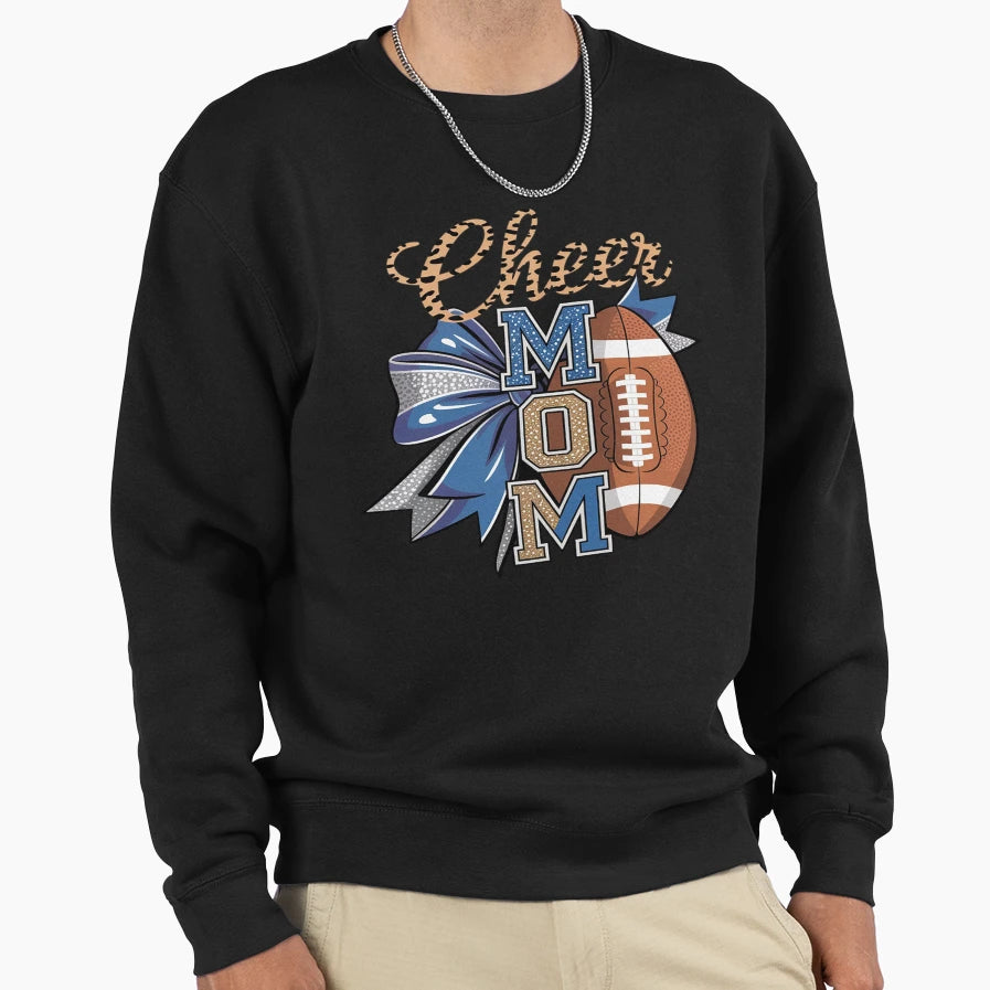 Cheer Mom Pom Pom Football Sweatshirt - Casual Everyday Wear Unisex - T-Shirt, Sweatshirt, Hoodie