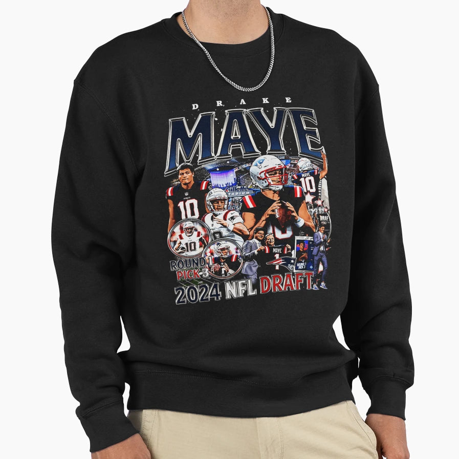 Drake Maye Bootleg Sweatshirt - Unique Graphic Men Women - T-Shirt, Sweatshirt, Hoodie