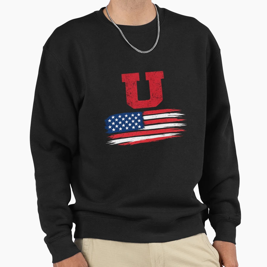 Bold U Patriot Minimalist American T-Shirt - Trendy Graphic for Adults - T-Shirt, Sweatshirt, Hoodie