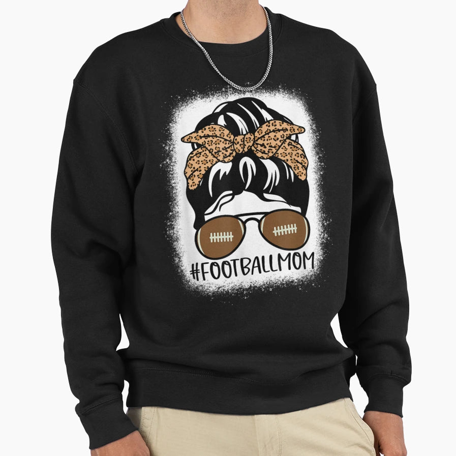 Bleached Football Mom Life Leopard And T-Shirt - Fun Novelty Design Unisex - T-Shirt, Sweatshirt, Hoodie