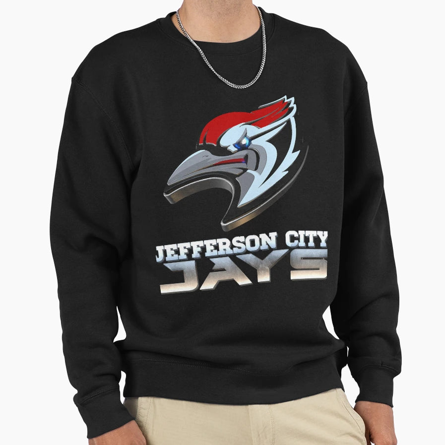 Jeff City Jays Logo Mascot Sweatshirt - Casual Everyday Wear for Adults - T-Shirt, Sweatshirt, Hoodie