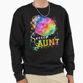 Rainbow Watercolor Soccer Aunt Sweatshirt - Custom Art Print Men Women - T-Shirt, Sweatshirt, Hoodie