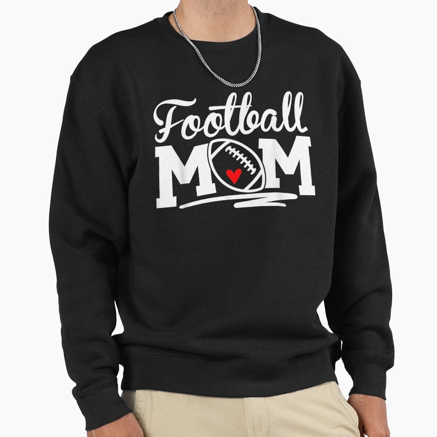 Proud Football Mom Supportive Sweatshirt - Aesthetic Graphic for Adults - T-Shirt, Sweatshirt, Hoodie