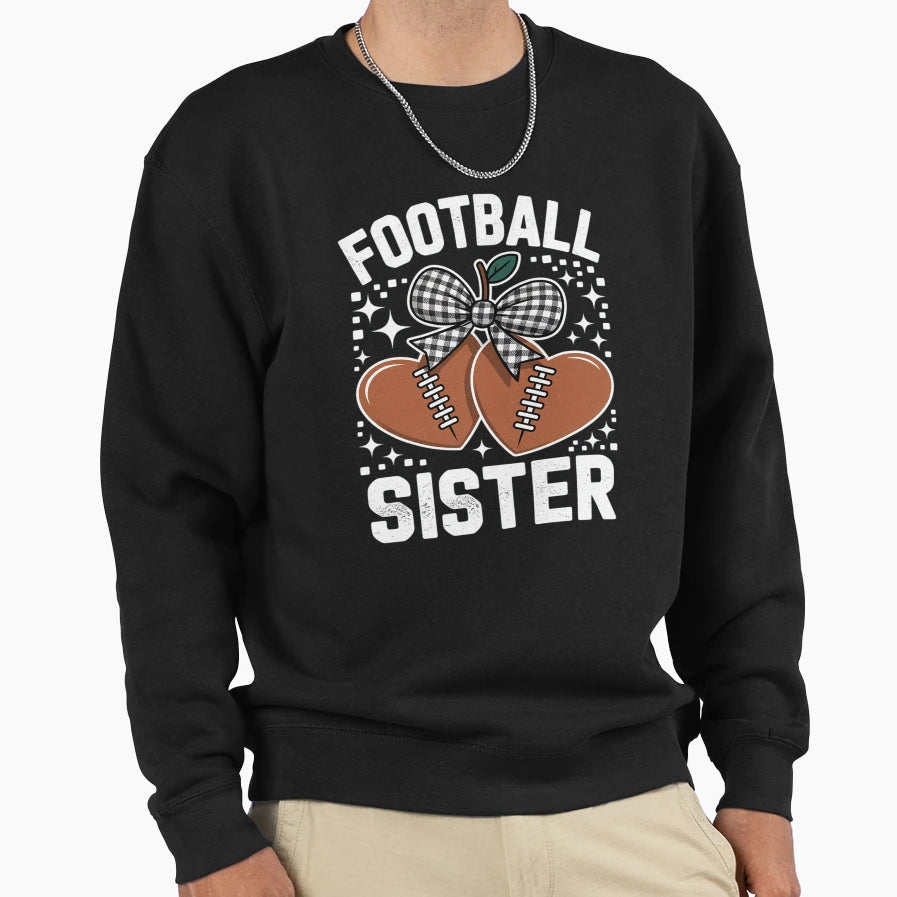 Football Sister Cherry Coquette Bow Sweatshirt - Novelty Apparel Men Women - T-Shirt, Sweatshirt, Hoodie