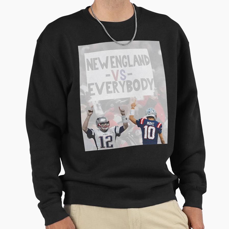 New England Vs Everybody Football Sweatshirt - Custom Art Print Unisex - T-Shirt, Sweatshirt, Hoodie