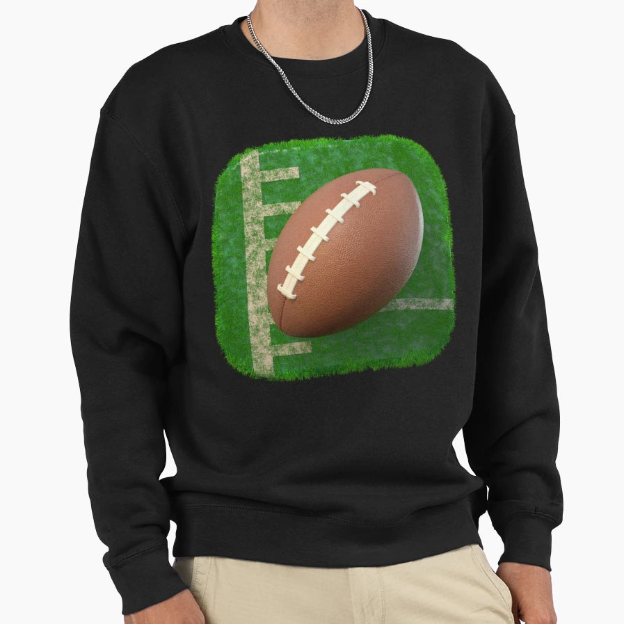 3D Football And Rugby Ball Square Sweatshirt - Trendy Graphic for Adults - T-Shirt, Sweatshirt, Hoodie