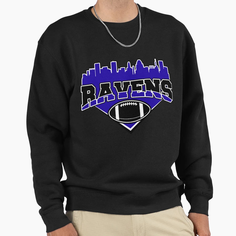 Art Baltimore Ravens Sweatshirt - Minimalist Print Unisex - T-Shirt, Sweatshirt, Hoodie