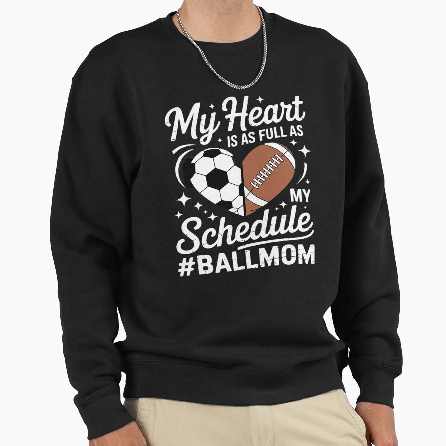 Ball Mom Proud Football Soccer Mom Sweatshirt - Minimalist Print Men Women - T-Shirt, Sweatshirt, Hoodie