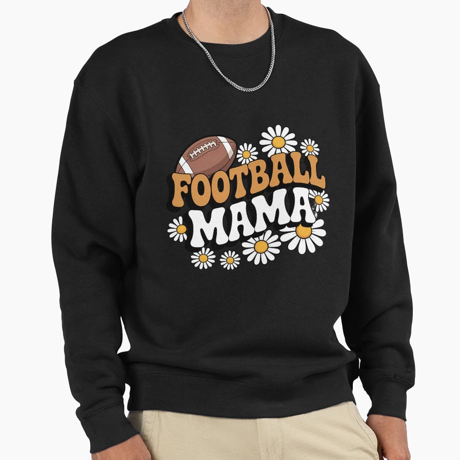 Groovy Football Mama Mom Autumn Sweatshirt - Fun Novelty Design Men Women - T-Shirt, Sweatshirt, Hoodie