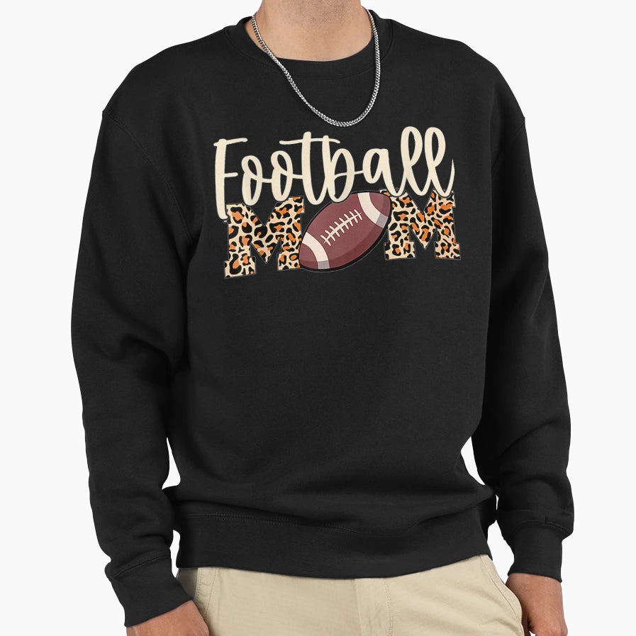 Football Mom Leopard Sweatshirt - Fun Novelty Design Unisex - T-Shirt, Sweatshirt, Hoodie
