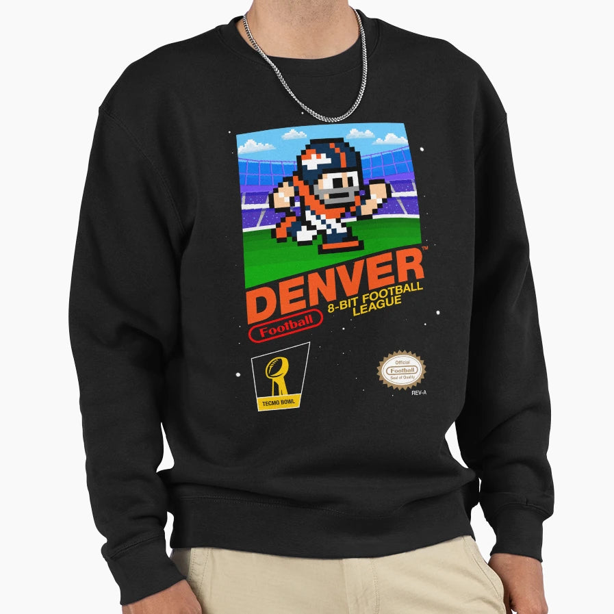 Denver Broncos 8 Bit Videogames Sweatshirt - Fun Novelty Design Unisex - T-Shirt, Sweatshirt, Hoodie