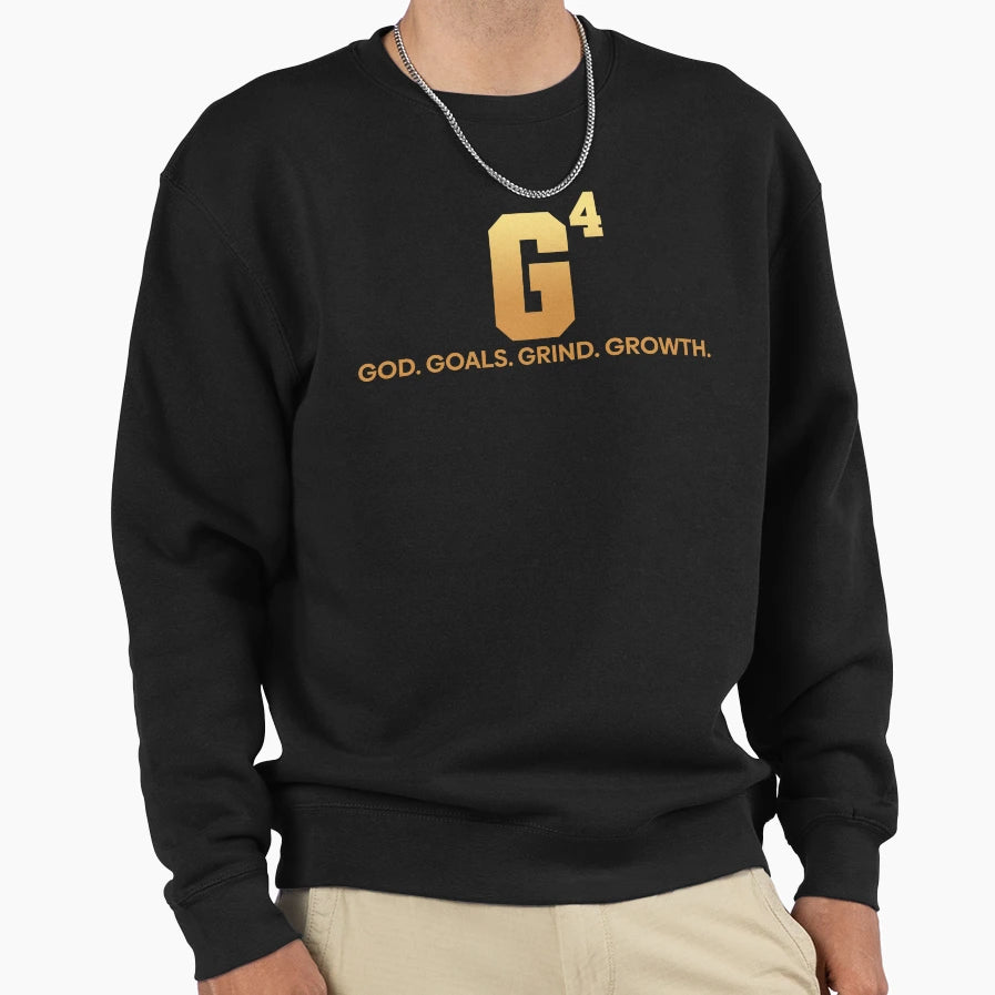 G4 God Goals Grind Growth Sweatshirt - Minimalist Print for Adults - T-Shirt, Sweatshirt, Hoodie