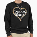 Leopard Soccer Sister Heart Sweatshirt - Aesthetic Graphic for Adults - T-Shirt, Sweatshirt, Hoodie