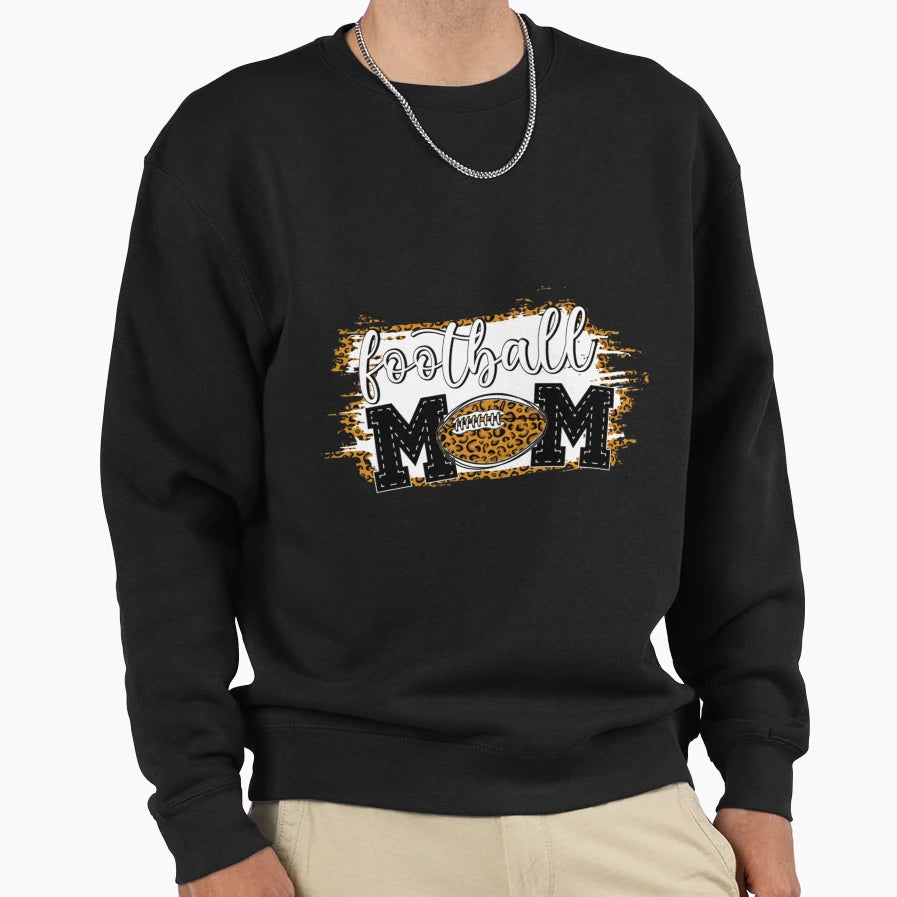 Mom Football Life Leopard Ball T-Shirt - Aesthetic Graphic for Adults - T-Shirt, Sweatshirt, Hoodie