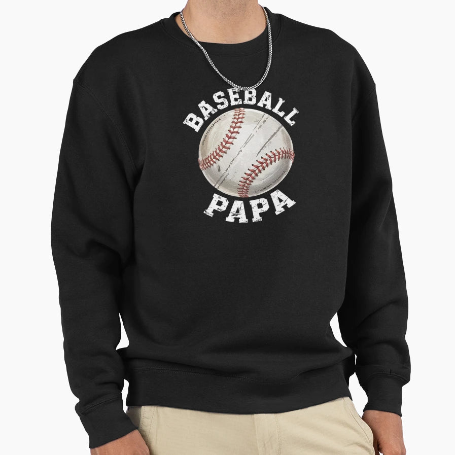 Baseball Papa Grandpa Papa Sweatshirt - Custom Art Print Men Women - T-Shirt, Sweatshirt, Hoodie