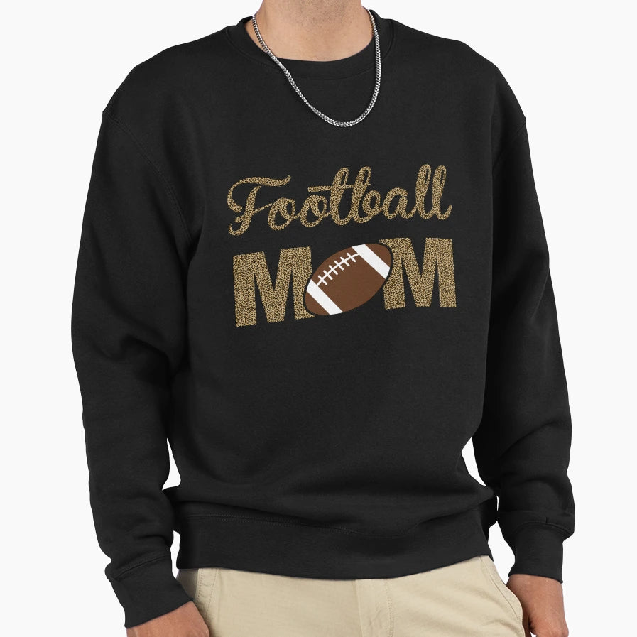 Leopard Football Mom Sweatshirt - Novelty Apparel for Adults - T-Shirt, Sweatshirt, Hoodie