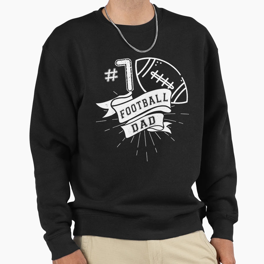 Mens 1 Football Dad Tees From Son Sweatshirt - Trendy Graphic Men Women - T-Shirt, Sweatshirt, Hoodie