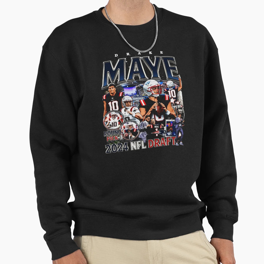 Drake Maye Bootleg Sweatshirt - Unique Graphic for Adults - T-Shirt, Sweatshirt, Hoodie