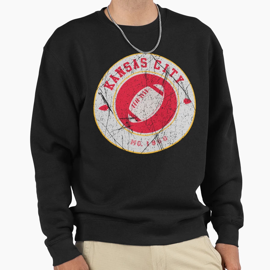 Kansas City Football Logo White Sweatshirt - Trendy Graphic Men Women - T-Shirt, Sweatshirt, Hoodie