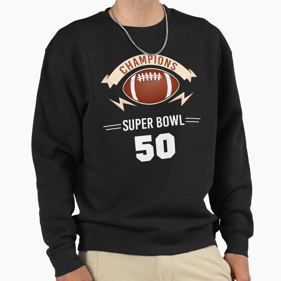 Super Bowl 50 Champions Winner Sweatshirt - Fun Novelty Design Unisex - T-Shirt, Sweatshirt, Hoodie