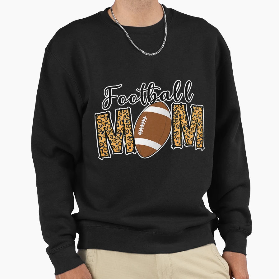 Football Mom Leopard Football Mom Sweatshirt - Streetwear Style Unisex - T-Shirt, Sweatshirt, Hoodie