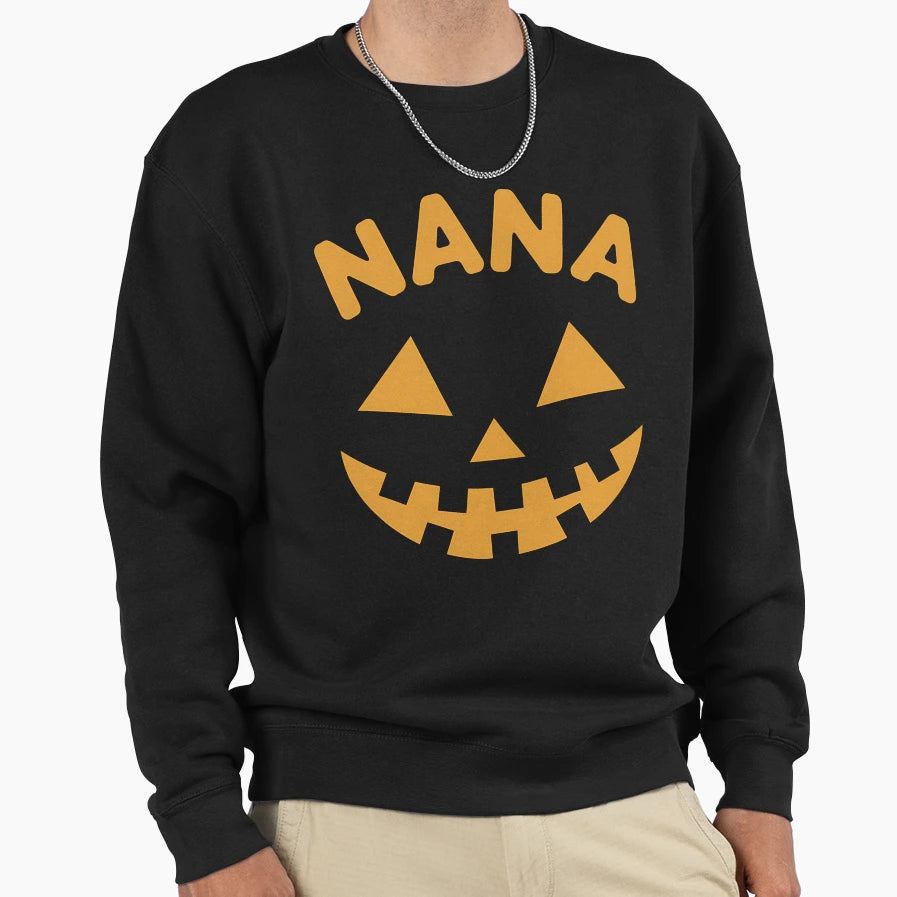 Scary Pumpkin Nana Grandmother Sweatshirt - Custom Art Print Men Women - T-Shirt, Sweatshirt, Hoodie