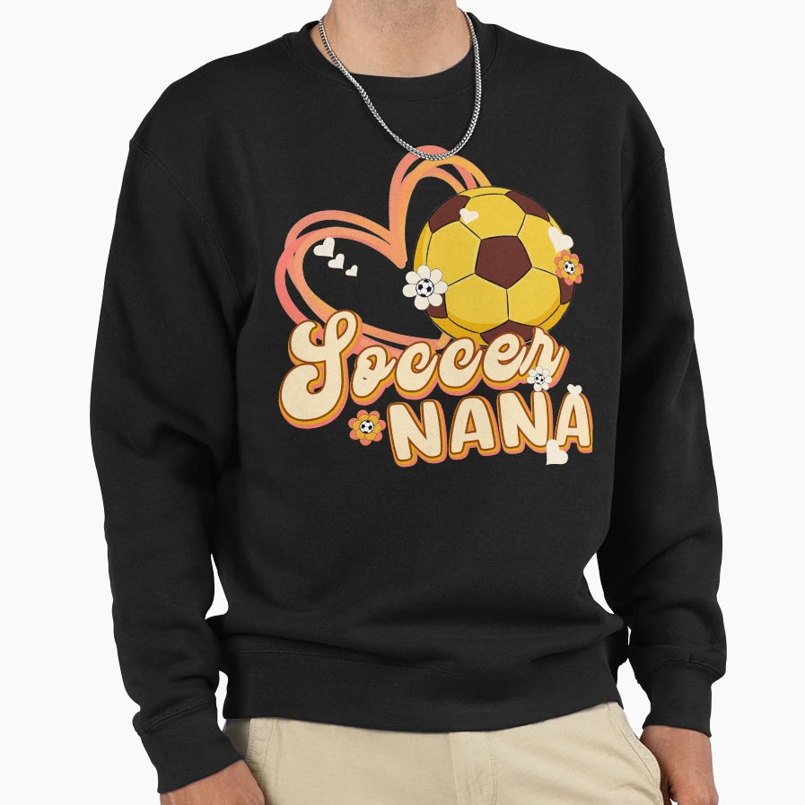 Floral Soccer Nana Sweatshirt - Minimalist Print Unisex - T-Shirt, Sweatshirt, Hoodie