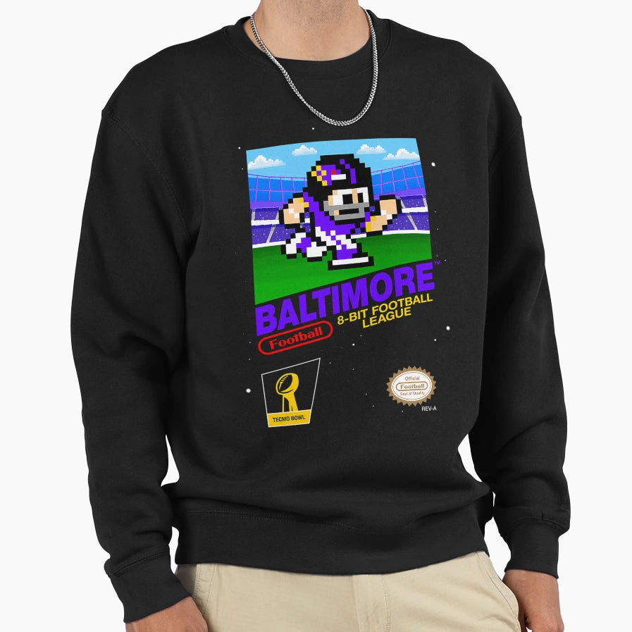 Baltimore Ravens 8 Bit Sweatshirt - Aesthetic Graphic for Adults - T-Shirt, Sweatshirt, Hoodie