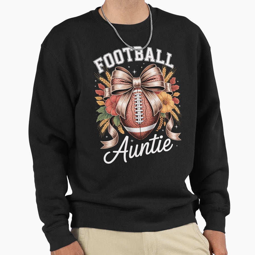 Floral Football Auntie Pride Sweatshirt - Custom Art Print for Adults - T-Shirt, Sweatshirt, Hoodie