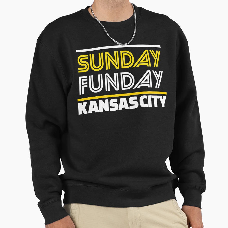 Kc Sunday Funday Kansas City Sunday Sweatshirt - Minimalist Print Unisex - T-Shirt, Sweatshirt, Hoodie