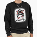 Aunt Life Soccer Messy Bun Sweatshirt - Aesthetic Graphic for Adults - T-Shirt, Sweatshirt, Hoodie