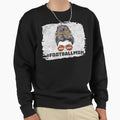 Football Mom Messy Bun Sunglasses Sweatshirt - Minimalist Print Unisex - T-Shirt, Sweatshirt, Hoodie