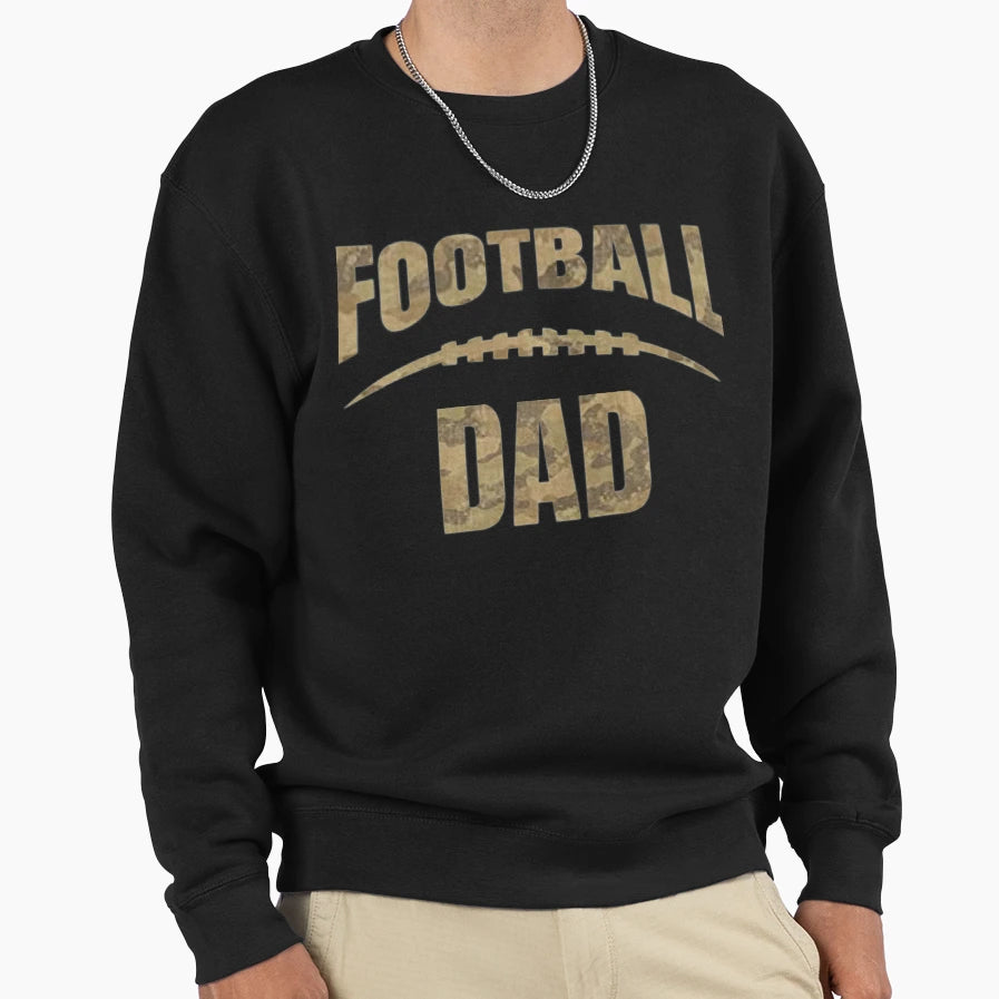 Football Dad Distressed Camo Sweatshirt - Casual Everyday Wear for Adults - T-Shirt, Sweatshirt, Hoodie