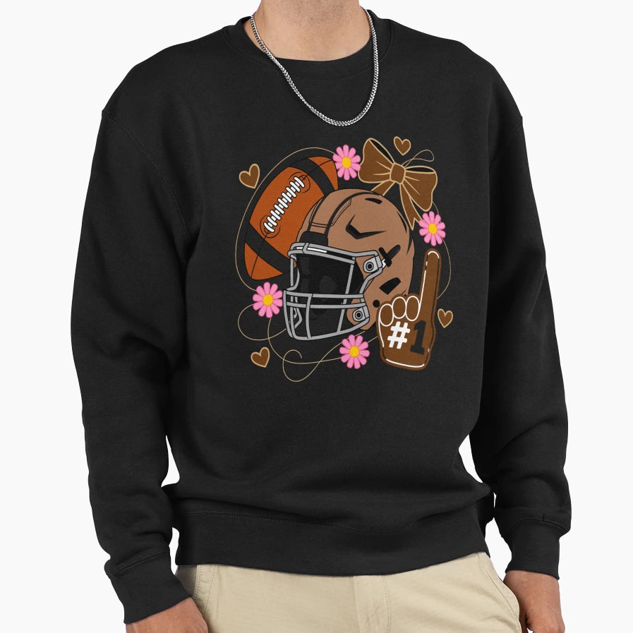 Football Coquette Sweatshirt - Graphic Print Unisex - T-Shirt, Sweatshirt, Hoodie
