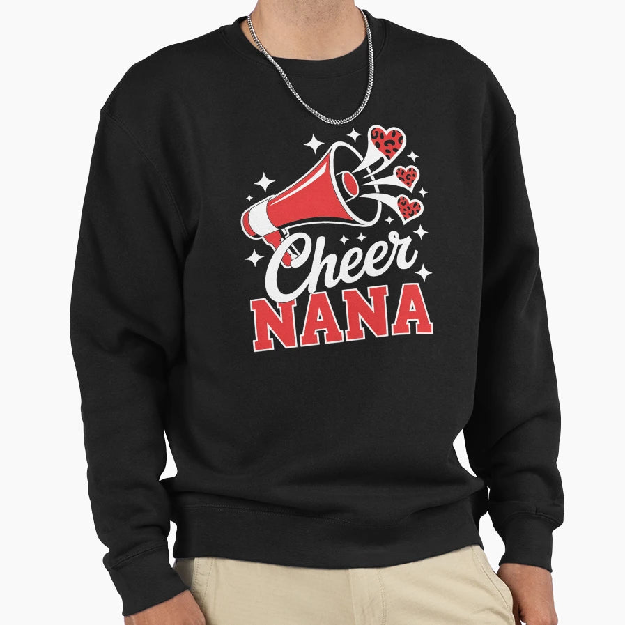 Cheer Nana Cheerleader Nana Sweatshirt - Casual Everyday Wear for Adults - T-Shirt, Sweatshirt, Hoodie