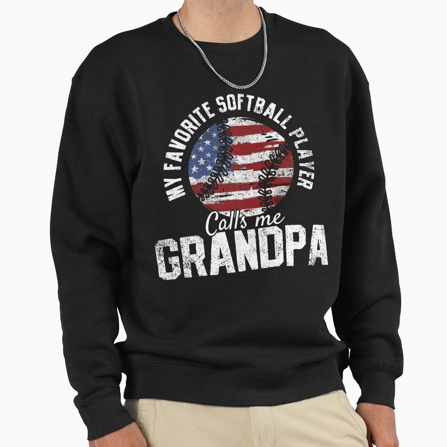 Softball Grandpa Softball Player Sweatshirt - Streetwear Style for Adults - T-Shirt, Sweatshirt, Hoodie
