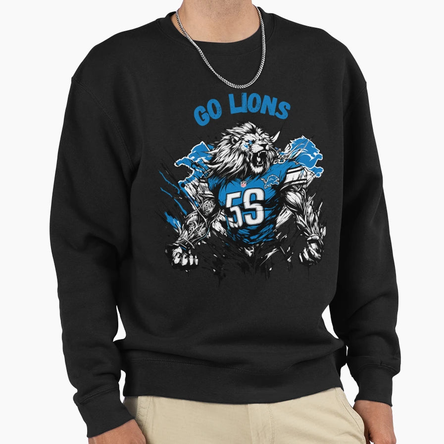 Art Detroit Lions Sweatshirt - Custom Art Print Men Women - T-Shirt, Sweatshirt, Hoodie